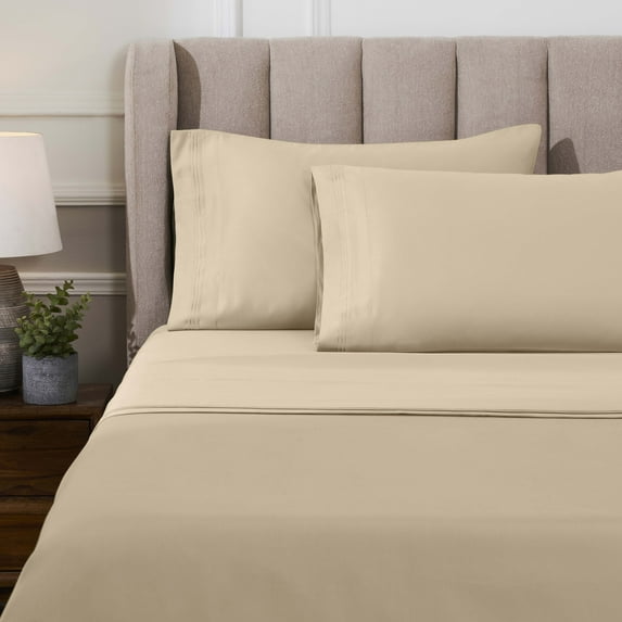 Superior 1000 Thread Count Egyptian Cotton Sheet Set, Deep Pocket Bed Sheets, Full, Tan