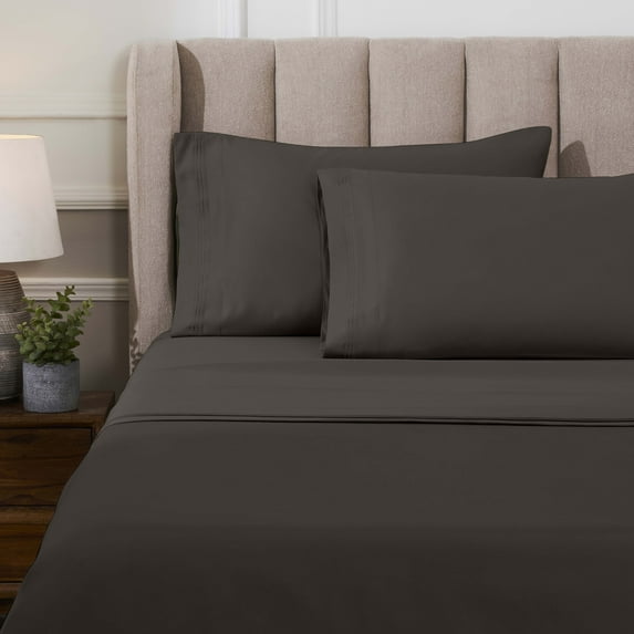Superior 1000 Thread Count Egyptian Cotton Sheet Set,Deep Pocket Bed Sheets, Olympic Queen, Charcoal