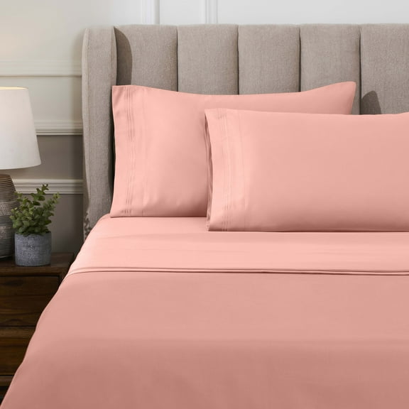 Superior 1000 Thread Count Egyptian Cotton Sheet Set, Deep Pocket Sheets, Olympic Queen, Dusted Rose