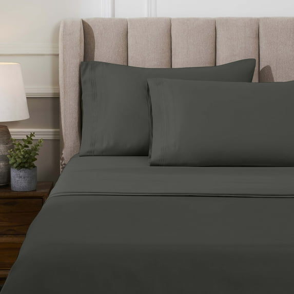 Superior 1000 Thread Count Egyptian Cotton Sheet Set, Deep Pocket Bed Sheets, Olympic Queen, Grey