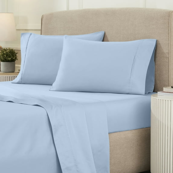 Superior Egyptian Cotton Eco-Friendly 1200 TC Sheet Set, Full, Light Blue