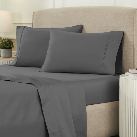 Superior Egyptian Cotton Eco-Friendly 1200 TC Sheet Set, King, Charcoal