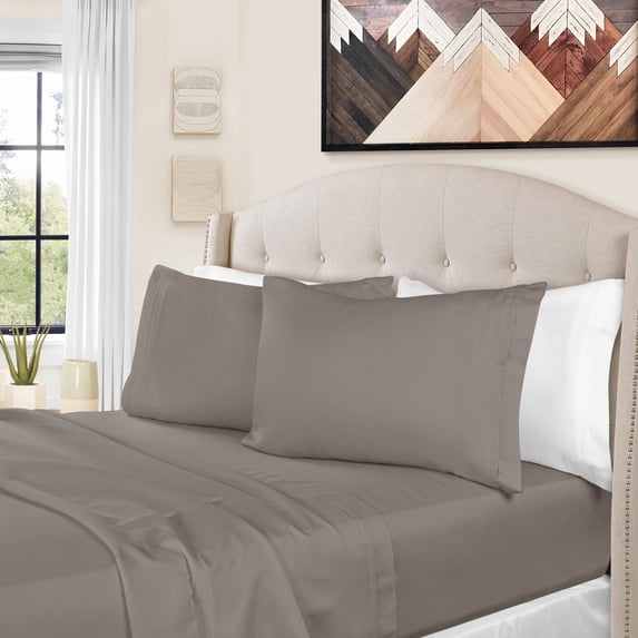 Superior Egyptian Cotton Deep Pocket 1500 TC Sheet Set, Full, Grey