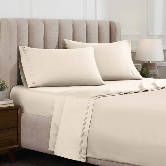 Superior Egyptian Cotton Deep Pocket 1500 TC Sheet Set, Full, Ivory