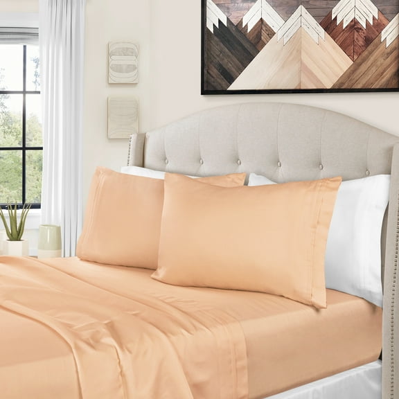 Superior Egyptian Cotton Deep Pocket 1500 TC Sheet Set, Queen, Dusted Rose