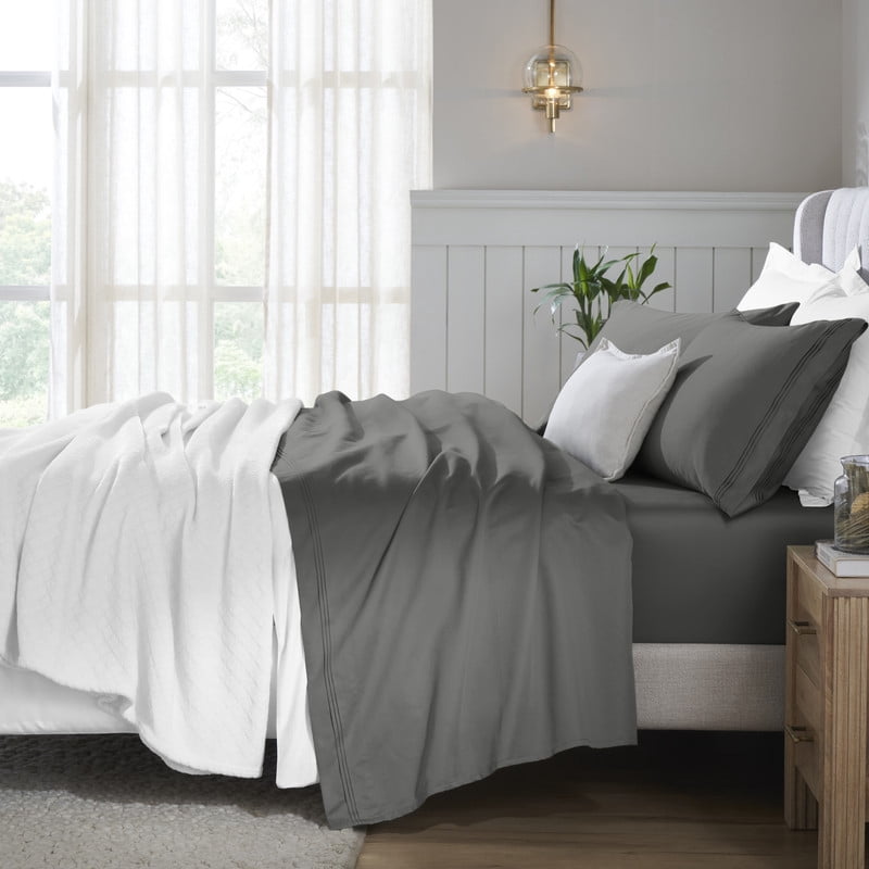 Superior Egyptian Cotton Deep Pocket 650 TC Sheet Set, California King, Grey