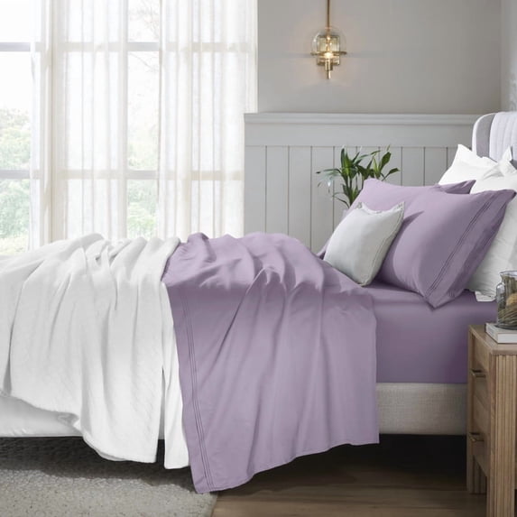 Superior Egyptian Cotton Deep Pocket 650 TC Sheet Set, King, Wisteria