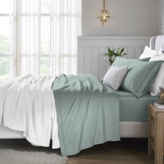 Superior Egyptian Cotton Deep Pocket 650 TC Sheet Set, Queen, Teal