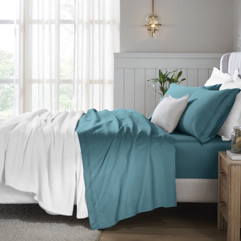 Superior Egyptian Cotton Deep Pocket 650 TC Sheet Set, Twin XL, Caribbean