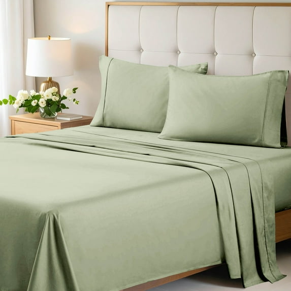 Superior Egyptian Cotton Eco-Friendly 700 TC Sheet Set, California King, Sage