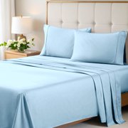 Superior Egyptian Cotton Eco-Friendly 700 TC Sheet Set, Full, Light Blue