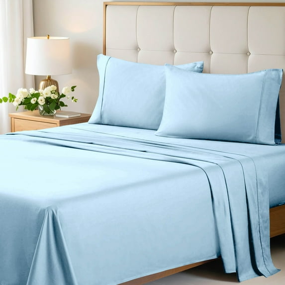 Superior Egyptian Cotton Eco-Friendly 700 TC Sheet Set, King, Light Blue