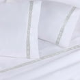 thumbnail image 1 of Superior Egyptian Cotton Embroidered Pillowcase Set, Standard, Platinum, 1 of 6