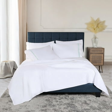 Superior Egyptian Cotton Embroidered Sheet Set, Cal King, Blue