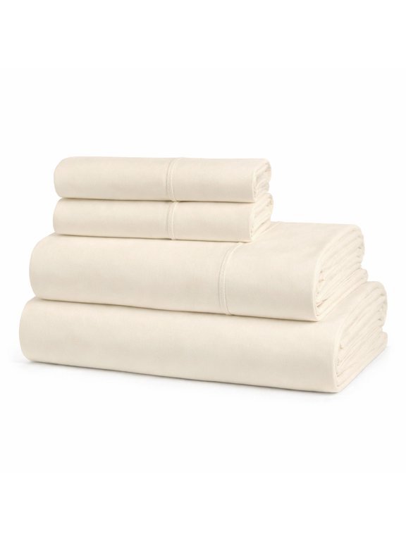 1000 TC Egyptian Cotton Marrow Stitch Deep Pocket Sheet Set, Full, Ivory