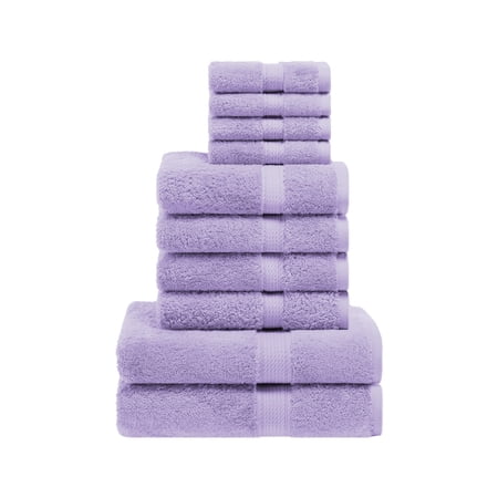 Superior 800 GSM Egyptian Cotton 8-Piece Towel Set, Soft Ultra Absorbent Towels, Silver