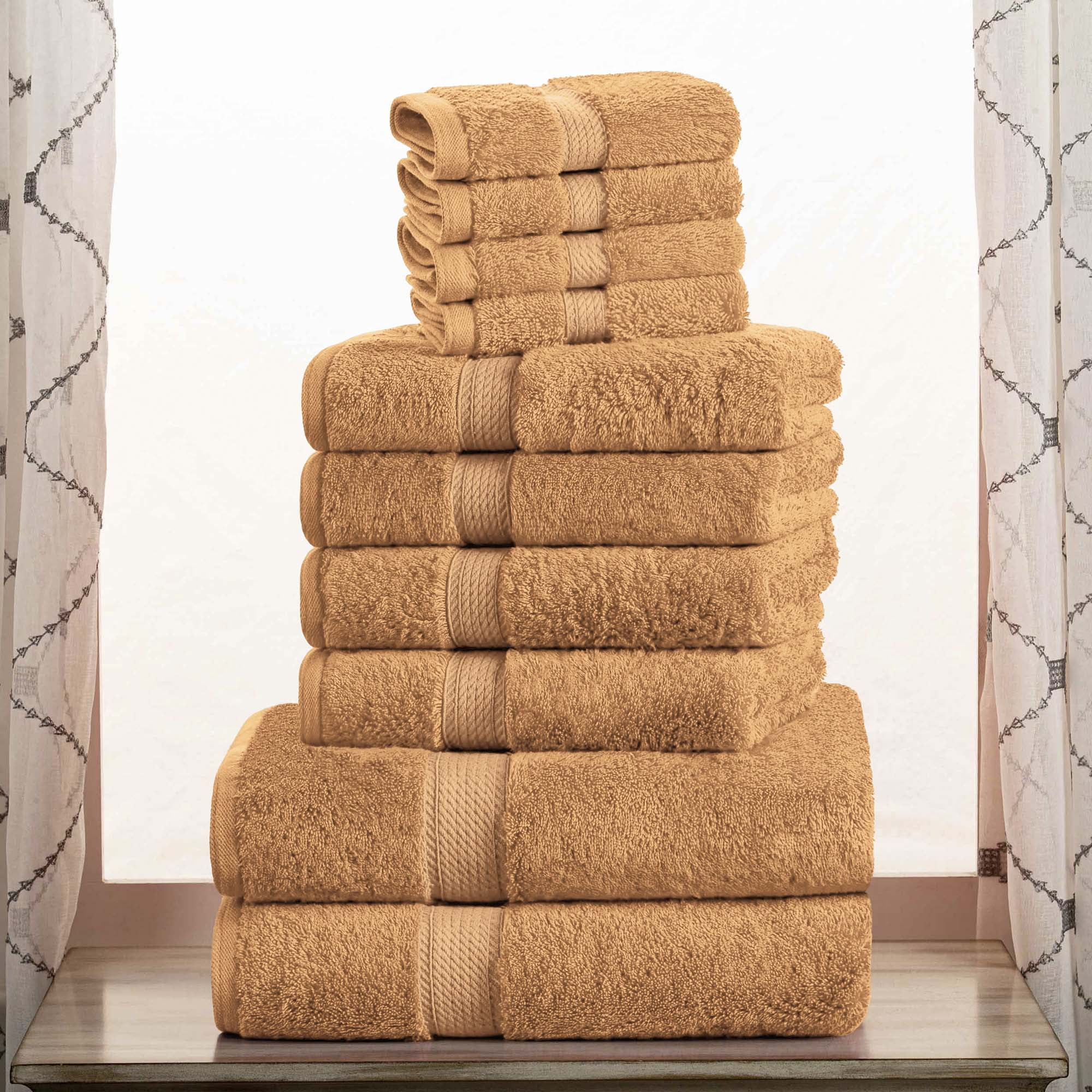 Superior Egyptian Cotton Heavyweight 10 Piece Towel Set Rust Walmart