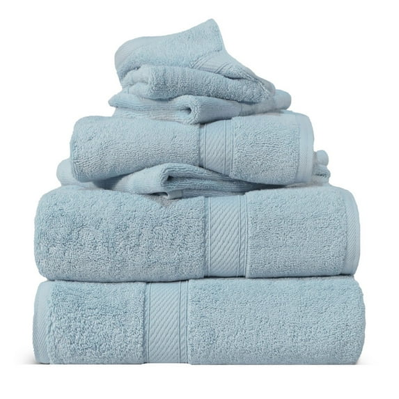 Superior Egyptian Cotton Heavyweight 6-Piece Towel Set, Light Blue