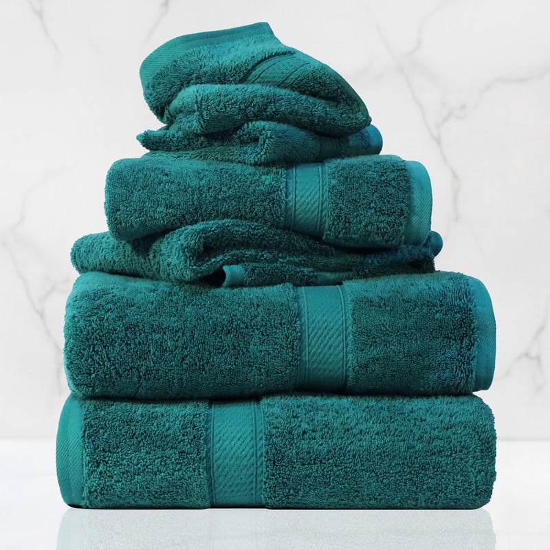 Superior 800 GSM Egyptian Cotton 8-Piece Towel Set, Soft Ultra Absorbent Towels, Purple