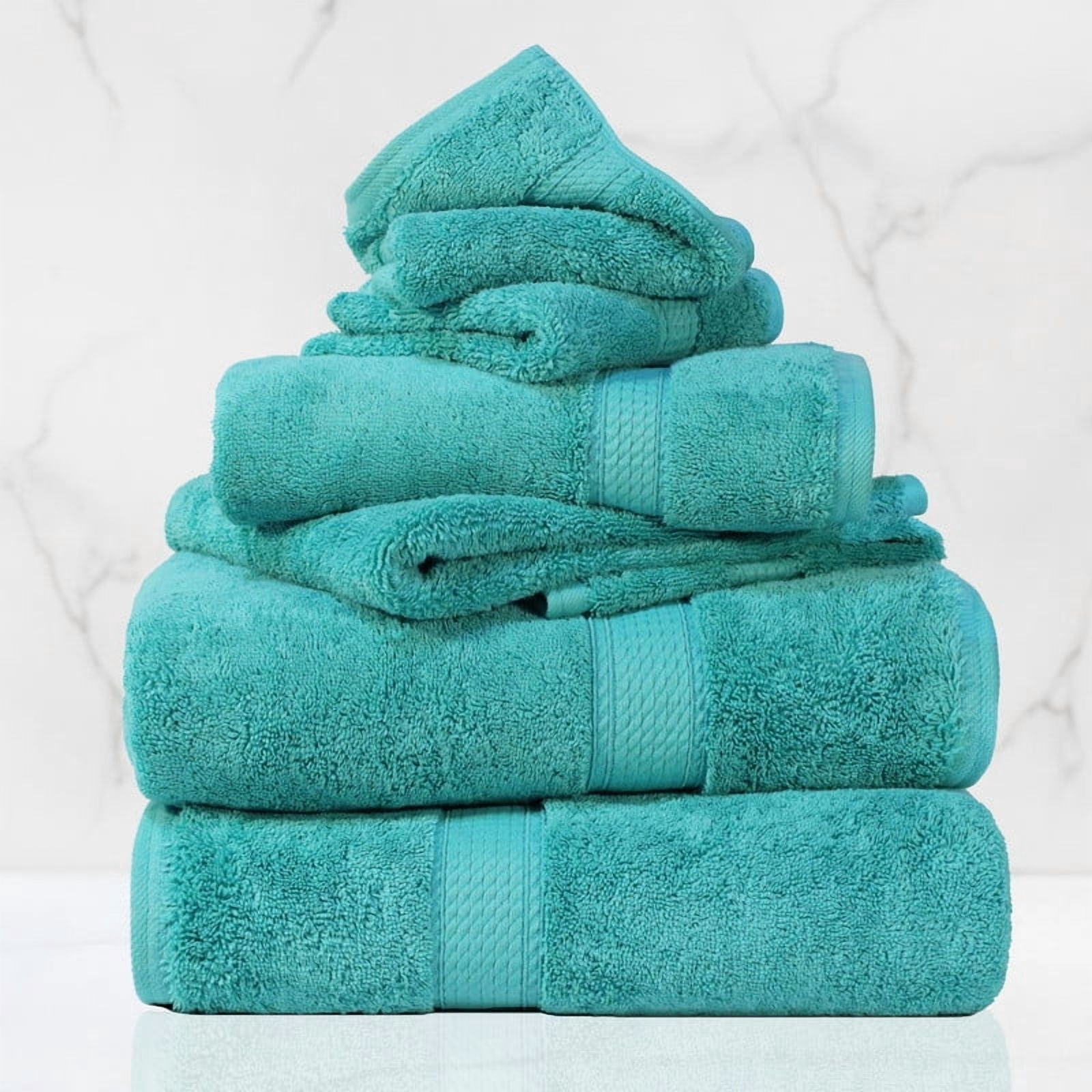 Superior 800 GSM Egyptian Cotton 10-Piece Towel Set, Soft Ultra Absorbent Towels, Forest Green