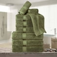 thumbnail image 1 of Superior 800 GSM Egyptian Cotton 9-Piece Heavyweight Towel Set, Forest Green, 1 of 10