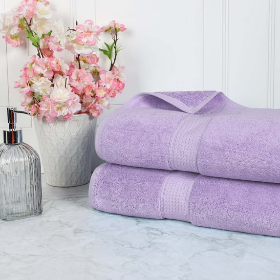 Superior 800 GSM Egyptian Cotton Heavyweight Bath Sheet Set of 2, Purple
