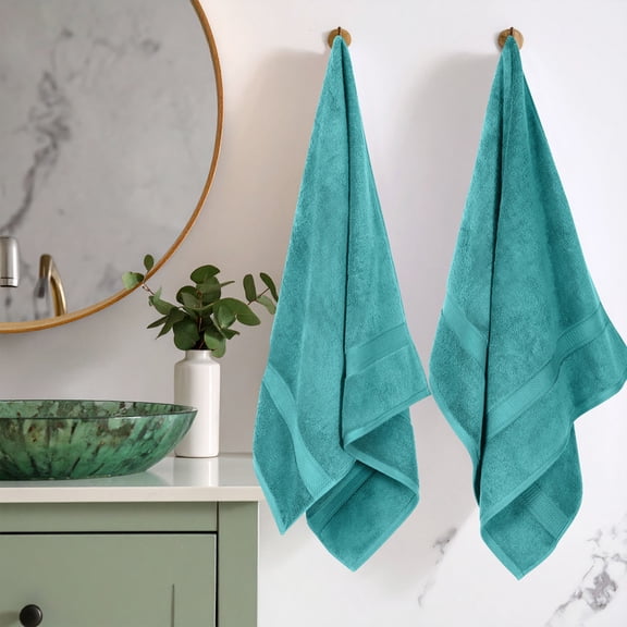 Superior 800 GSM Egyptian Cotton Heavyweight Bath Towel Set of 2, Turquoise