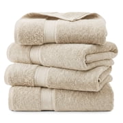 Superior 800 GSM Egyptian Cotton Heavyweight Bath Towel Set of 4, Cream