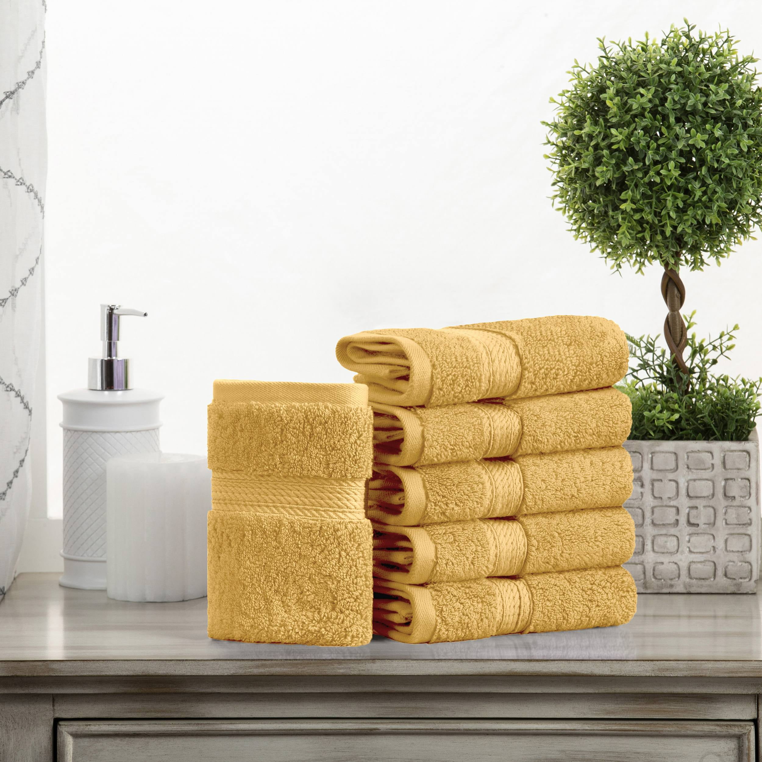 Superior 800 GSM Egyptian Cotton 4-Piece Hand Towel Set, Soft Ultra Absorbent Towels, Stone