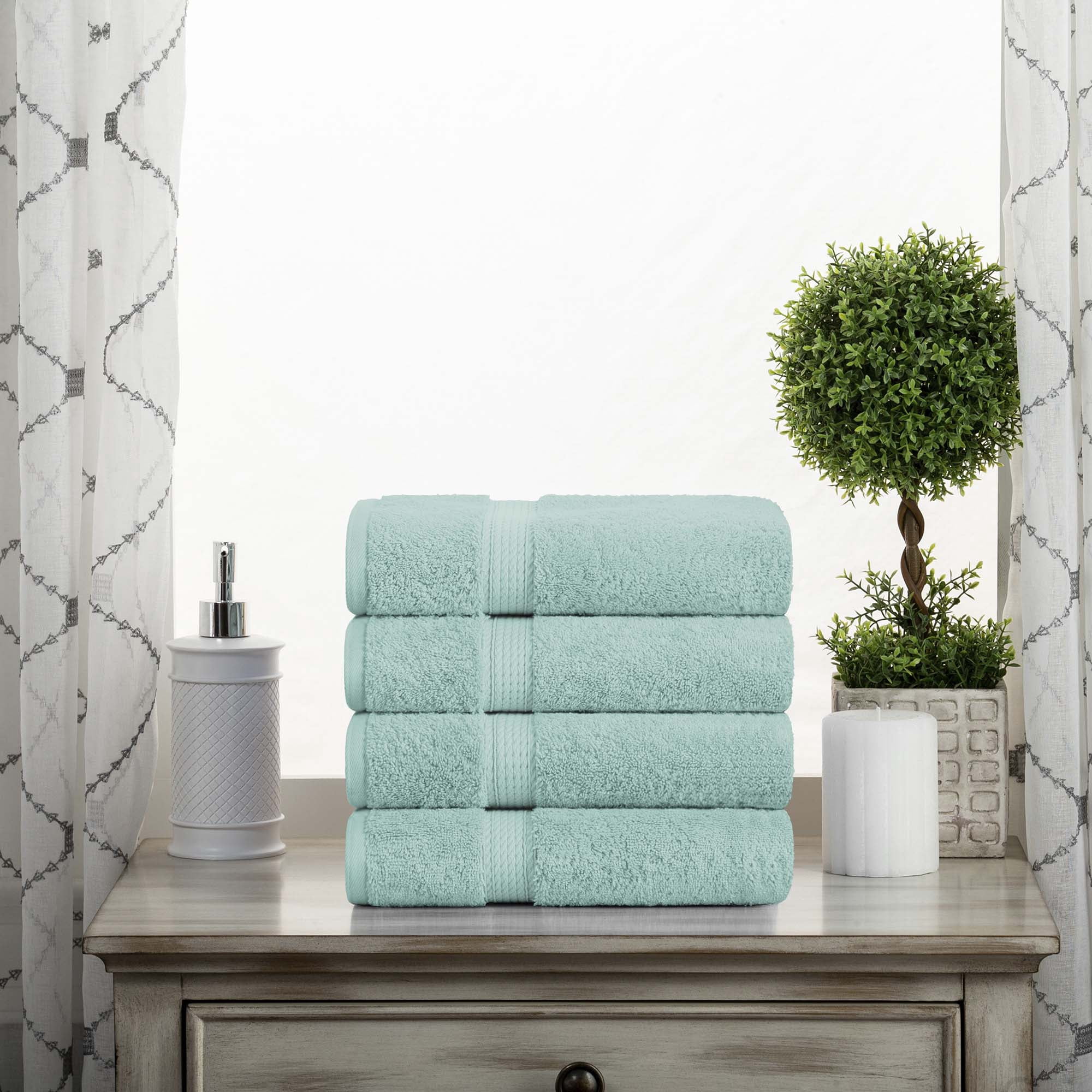 Superior 800 GSM Egyptian Cotton 3-Piece Towel Set, Soft Ultra Absorbent Towels, White
