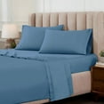 thumbnail image 1 of Superior Egyptian Cotton Deep Pocket 1000 TC Sheet Set, King, Medium Blue, 1 of 14
