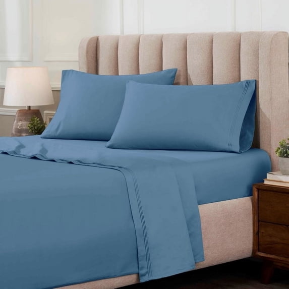 Superior Egyptian Cotton Sheet Set, Queen, Medium Blue