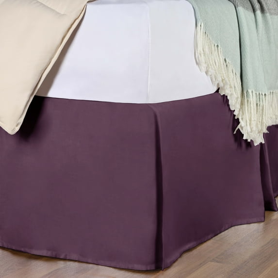 Superior Egyptian Cotton Solid Bed Skirt, King, Plum