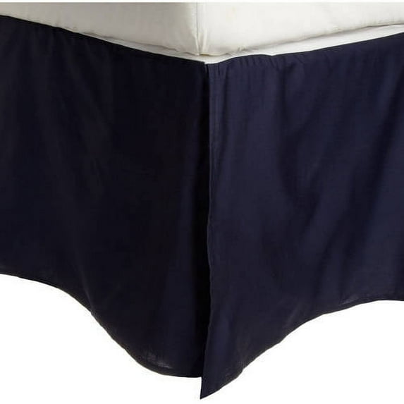 Superior Egyptian Cotton Solid Bed Skirt, Queen, Navy Blue