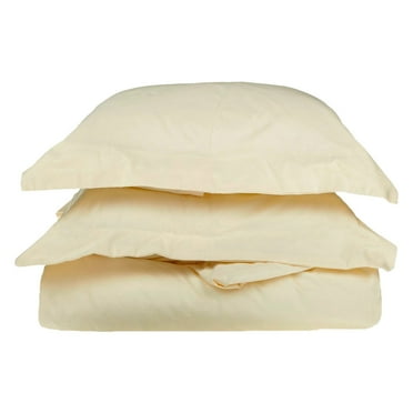 Superior Egyptian Cotton Solid Duvet Cover Set, Twin, Ivory