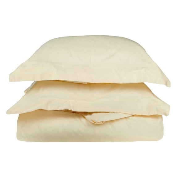 Superior Egyptian Cotton Solid Duvet Cover Set, Twin, Ivory