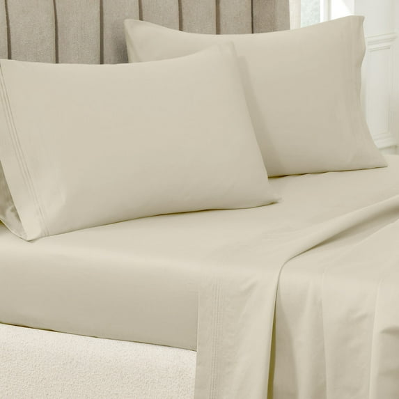 Superior Egyptian Cotton Solid Pillowcase Set, King, Ivory