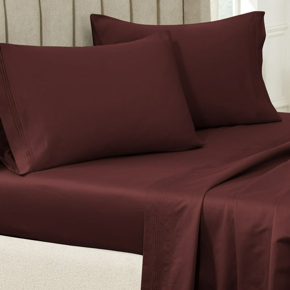 Superior Egyptian Cotton Solid Pillowcase Set, Standard, Burgundy