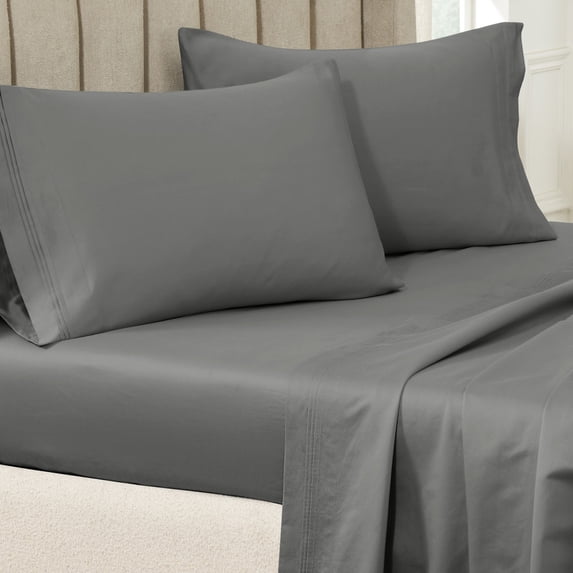 Superior Egyptian Cotton Solid Pillowcase Set, Standard, Grey
