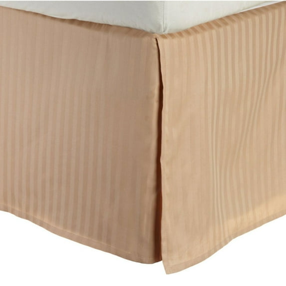 Superior Egyptian Cotton Stripe Bed Skirt, King, Beige