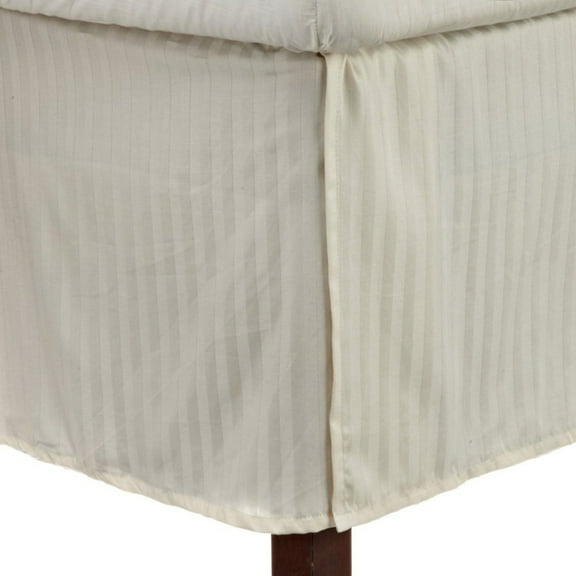 Superior Egyptian Cotton Stripe Bed Skirt, Twin, Ivory