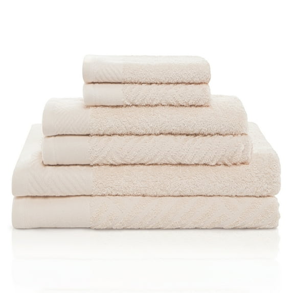 Superior Egyptian Cotton Two Pattern and Solid 6-Piece Towel Set