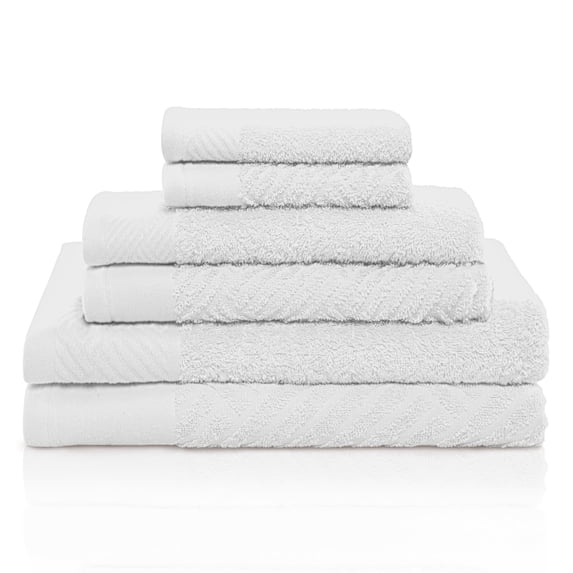 Superior Egyptian Cotton Two Pattern and Solid 6-Piece Towel Set