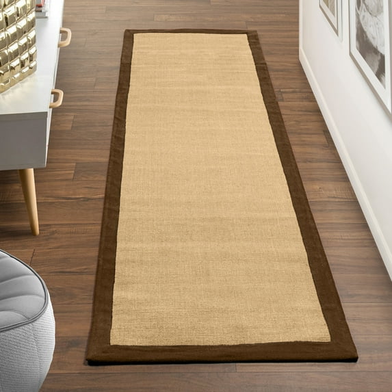 Superior Eilonwy Jute Hand-Woven Indoor Area Rug, 2' 5" x 8', Chocolate