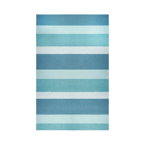 Superior Eisley Striped Indoor/ Outdoor Area Rug, 6' x 9', Teal
