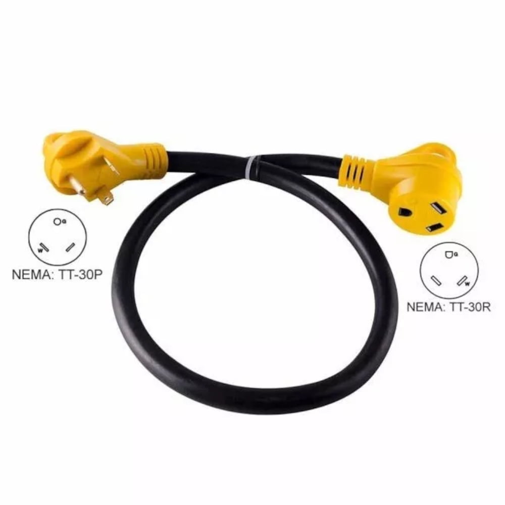 Superior Electric RVA1526 15 ft. 30 Amp NEMA TT-30R RV 10AWG Extension Cord Plug NEMA TT-30P W/Handle