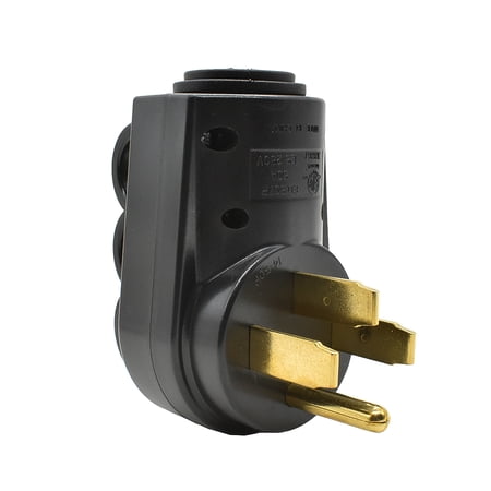 Superior Electric RVA1595 50 AMP RV Plug NEMA 14-50P with Handle - ETL Approved