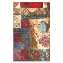 Superior Emory Patchwork Non-Slip Indoor Area Rug, 5' x 8', Brown