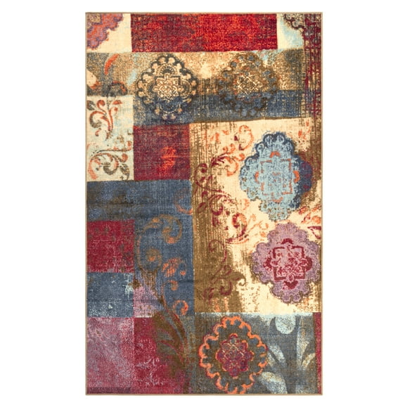 Superior Emory Patchwork Non-Slip Indoor Area Rug, 5' x 8', Brown
