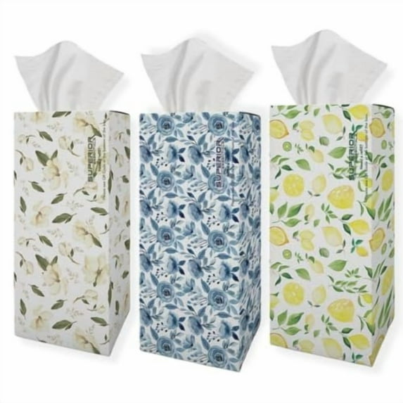 Superior Essentials 3 Pack Tissue Cartridge Refill For Superior Essentials Cupholder Trash Can & Tissue Holder